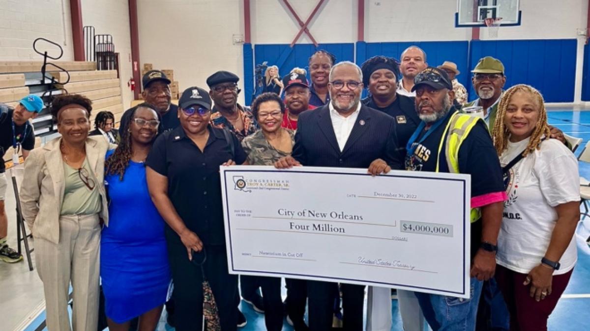 Congressman Troy Carter Presents Check for $4 Million to NORD