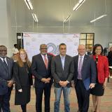 From left to right: Dr. Willie E. Smith, Susie Schowen, Congressman Troy A. Carter, Sr., Robert Davis, Governor John Bel Edwards, Kim Hunter Reed, Ph.D.